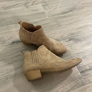 Beige suede booties